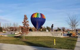 hot air balloon at skatepark