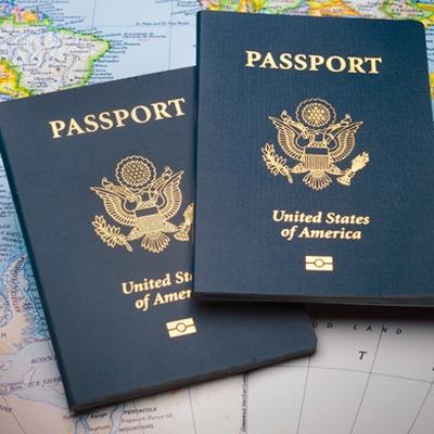 photo of two us passports