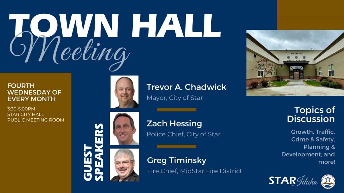 PICTURE OF MAYOR AND CHIEFS IN FORNT OF STAR CITY HALL