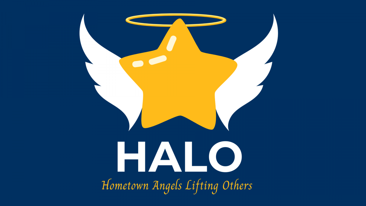 star with halo and angel wings