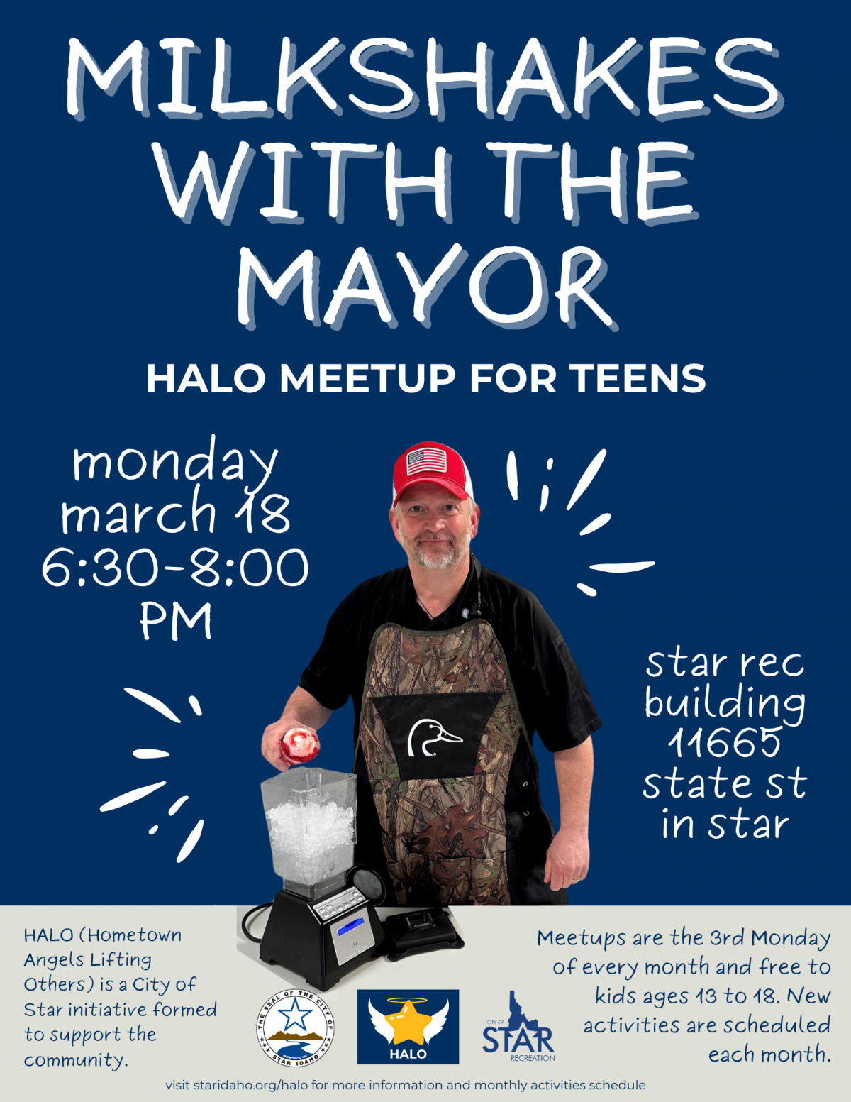 mayor making a milkshake