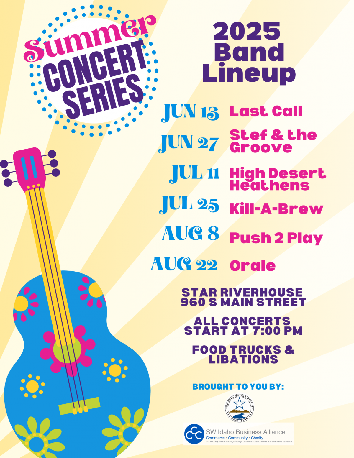 Flyer with lsit of bands playing 